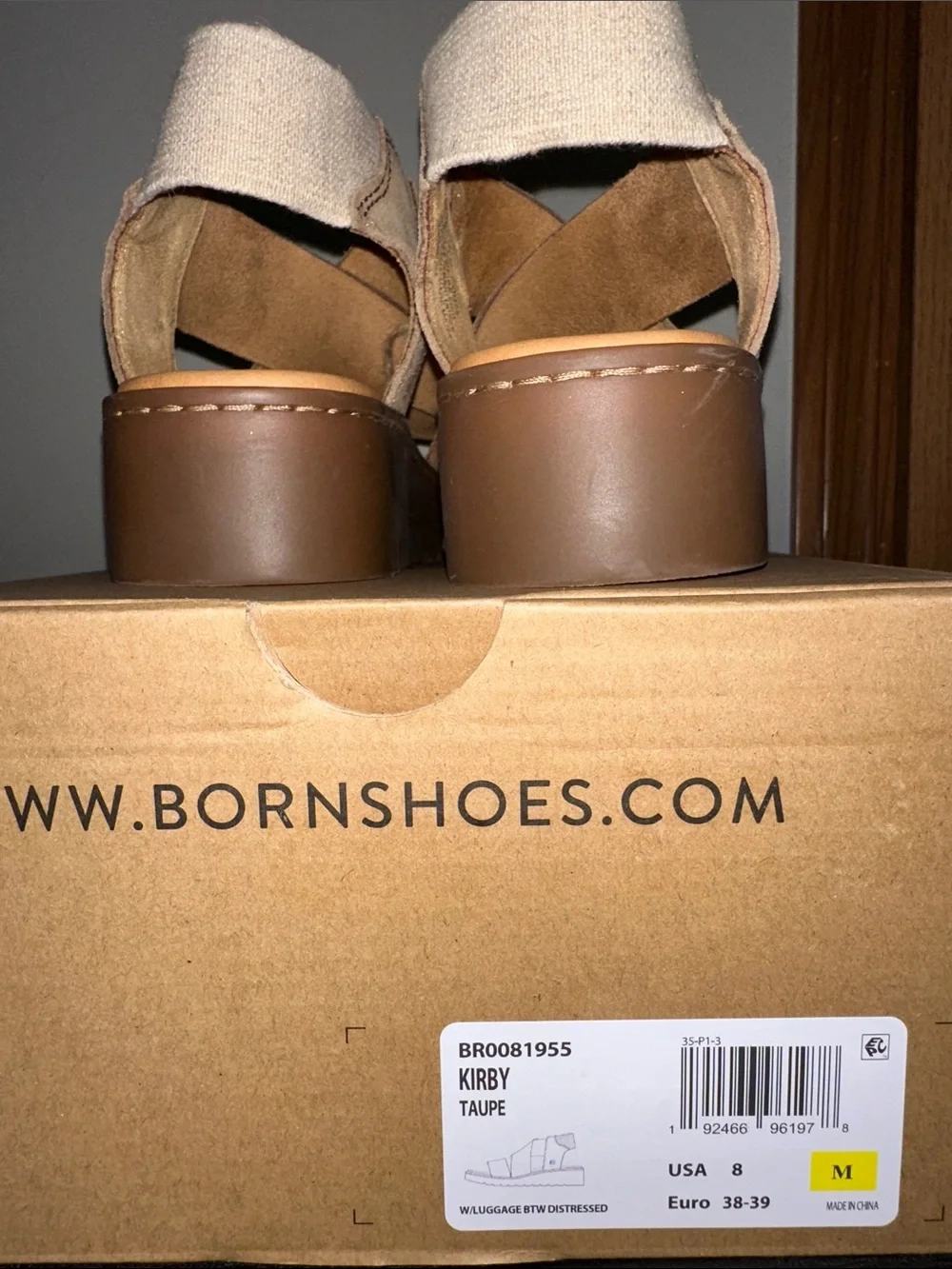 Born Kirby Taupe Wedge Sandal